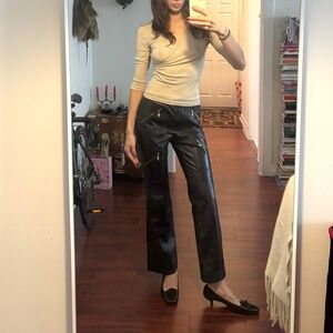 ESCADA Vintage Dark Brown Lamb Leather Pants